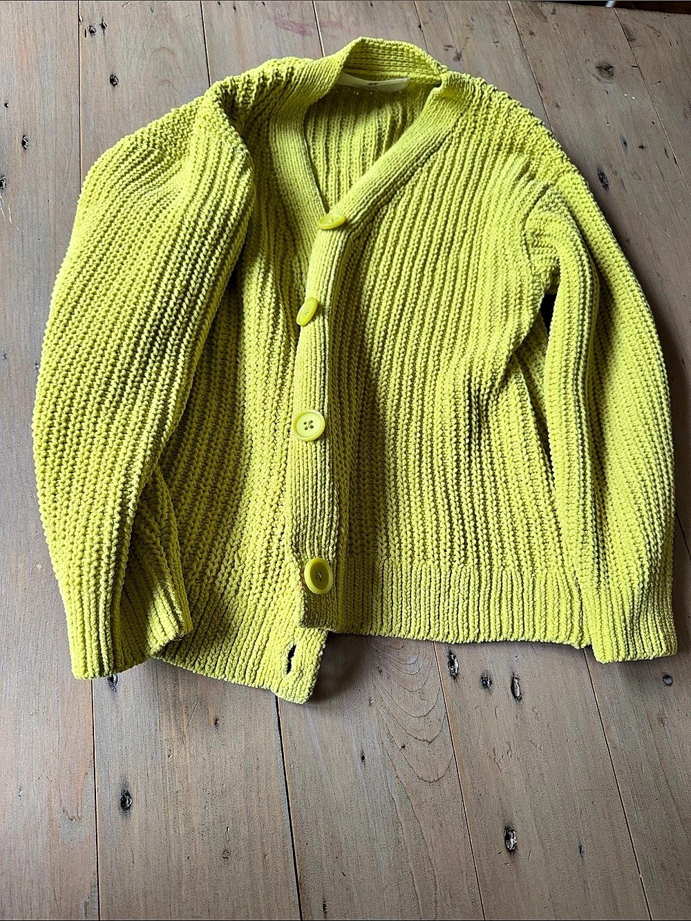 H&M Knit Cardigan in Yellow Size Medium